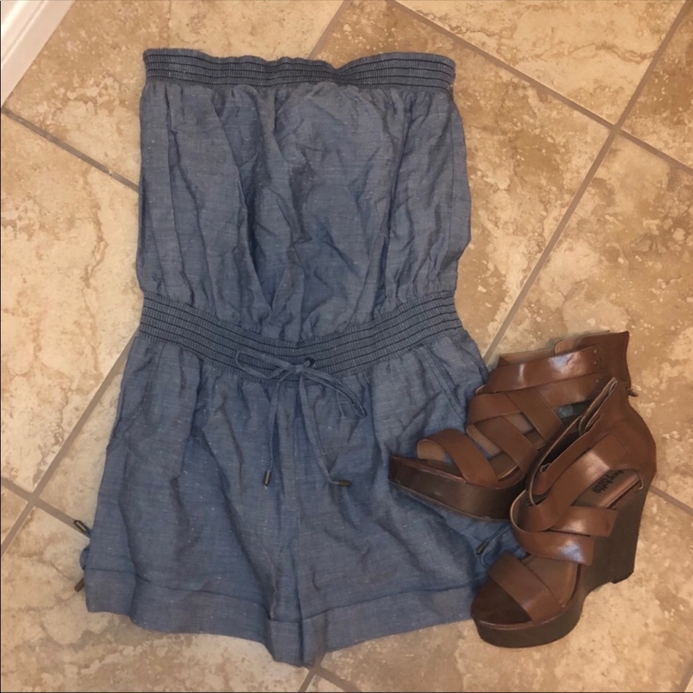 Forever 21 light weight denim shorts romper
